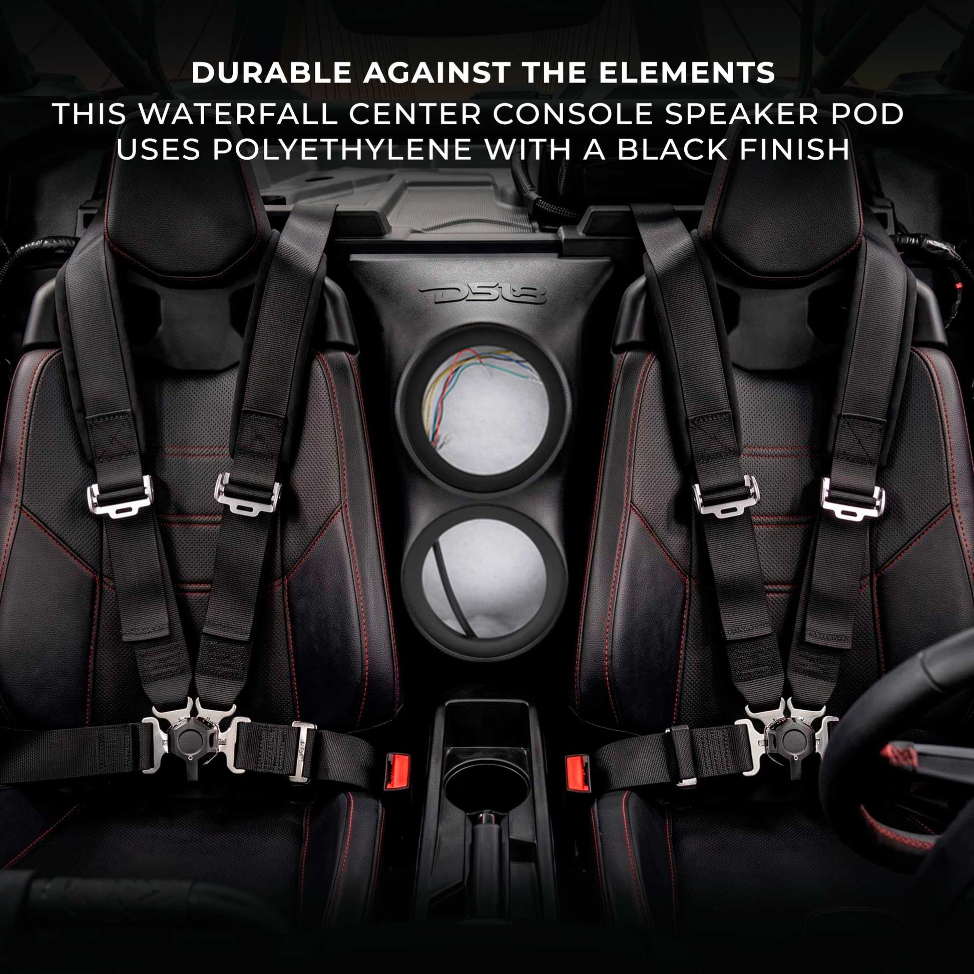 Can-Am Maverick X3 (2017-Up) Waterfall Center Console Speaker Pod – Fits Dual 6.5” Speakers.