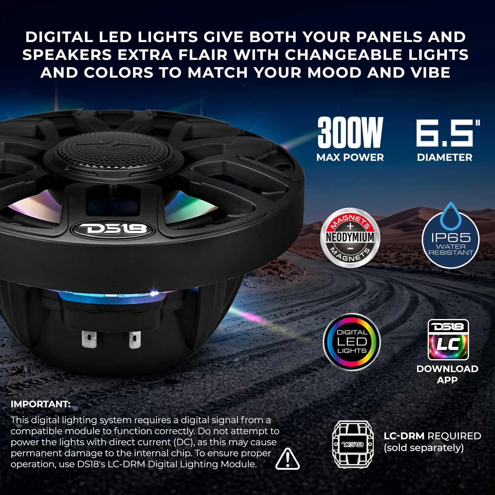 Can-Am Maverick X3 (2017-Up) Waterfall Center Console Speaker Pod Loaded with NXL-IQ 6.5" 2-Way Coaxial Marine Speakers and Digital LED Lights.