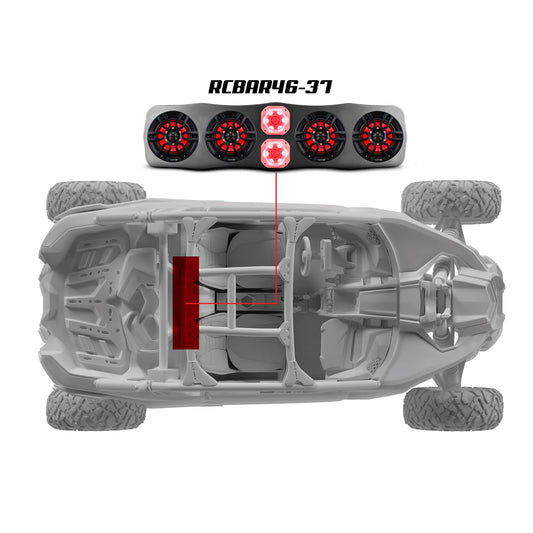 CAN-AM Soundbar With Amplifier and Installation Kit - Loaded with 4x 6.5" Marine Speakers & 2x 4" Super Bullet Tweeters.