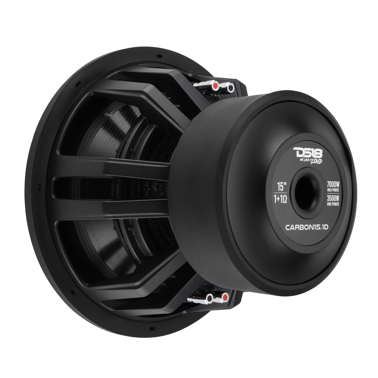 15" High Excursion Subwoofer with Carbon Fiber Cone | 3500W RMS / 7000W Peak | Dual 1-Ohm Voice Coil.
