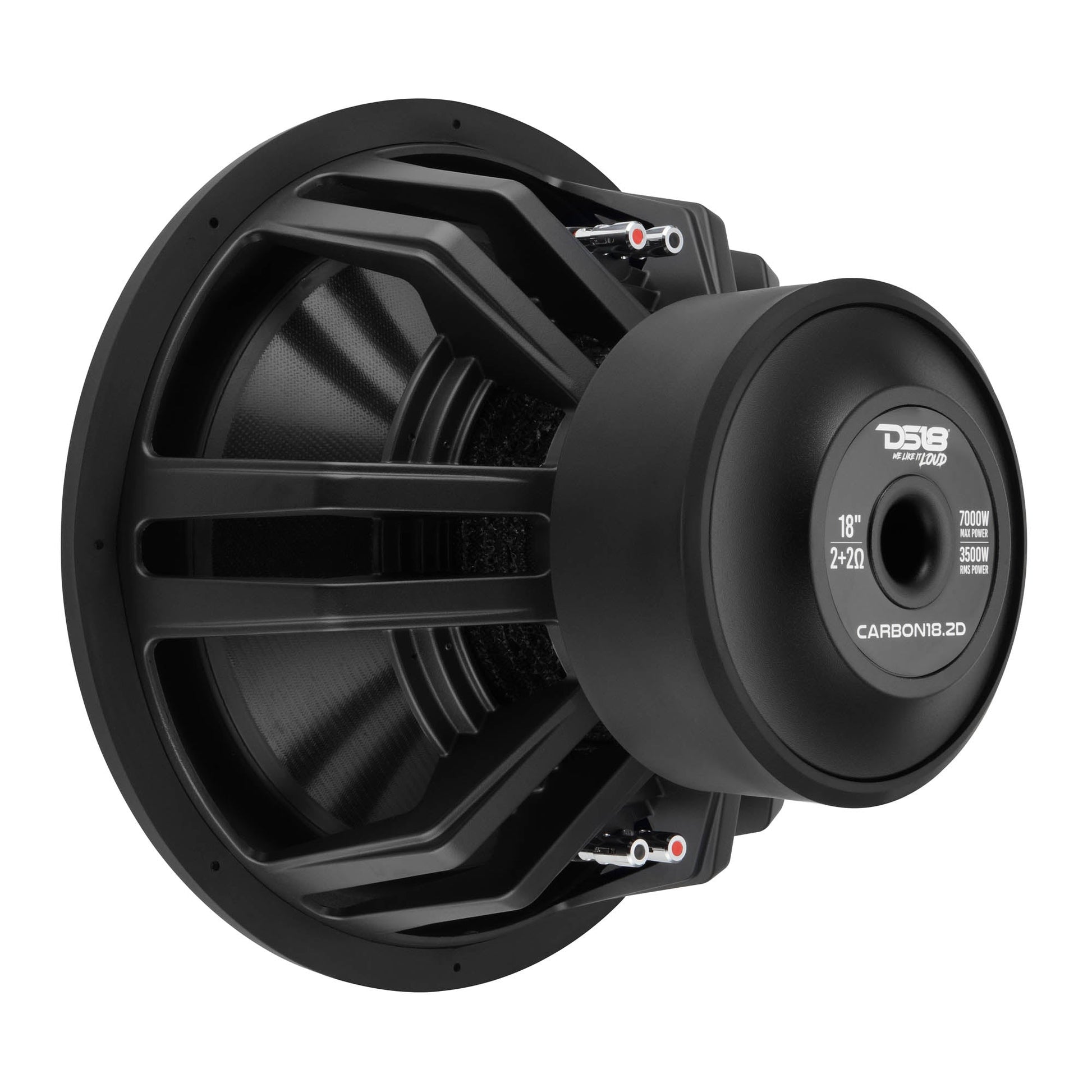 18" High Excursion Subwoofer with Carbon Fiber Cone | 3500W RMS / 7000W Peak | Dual 2-Ohm Voice Coil.