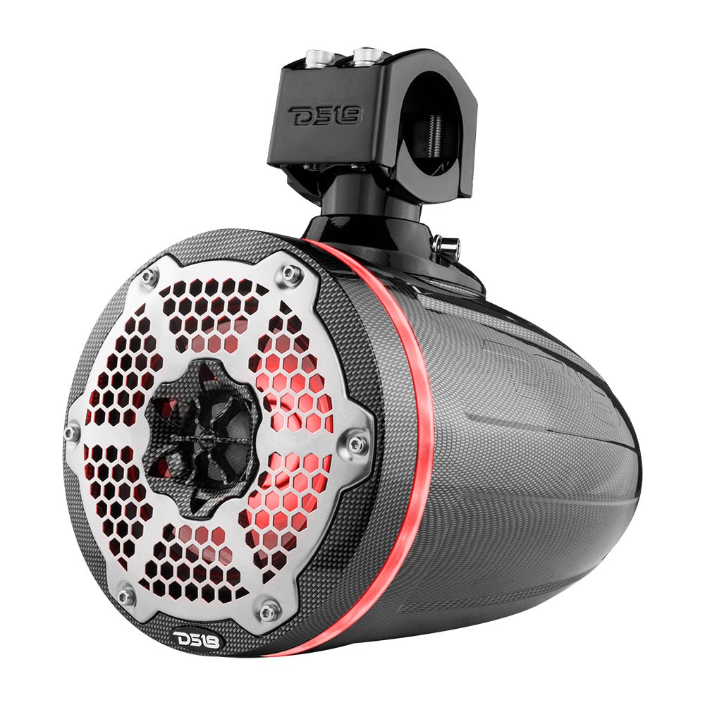 NXL 6.5" Marine and Powersports Towers LED RGB Lights 100 Watts Rms - Black Carbon Fiber