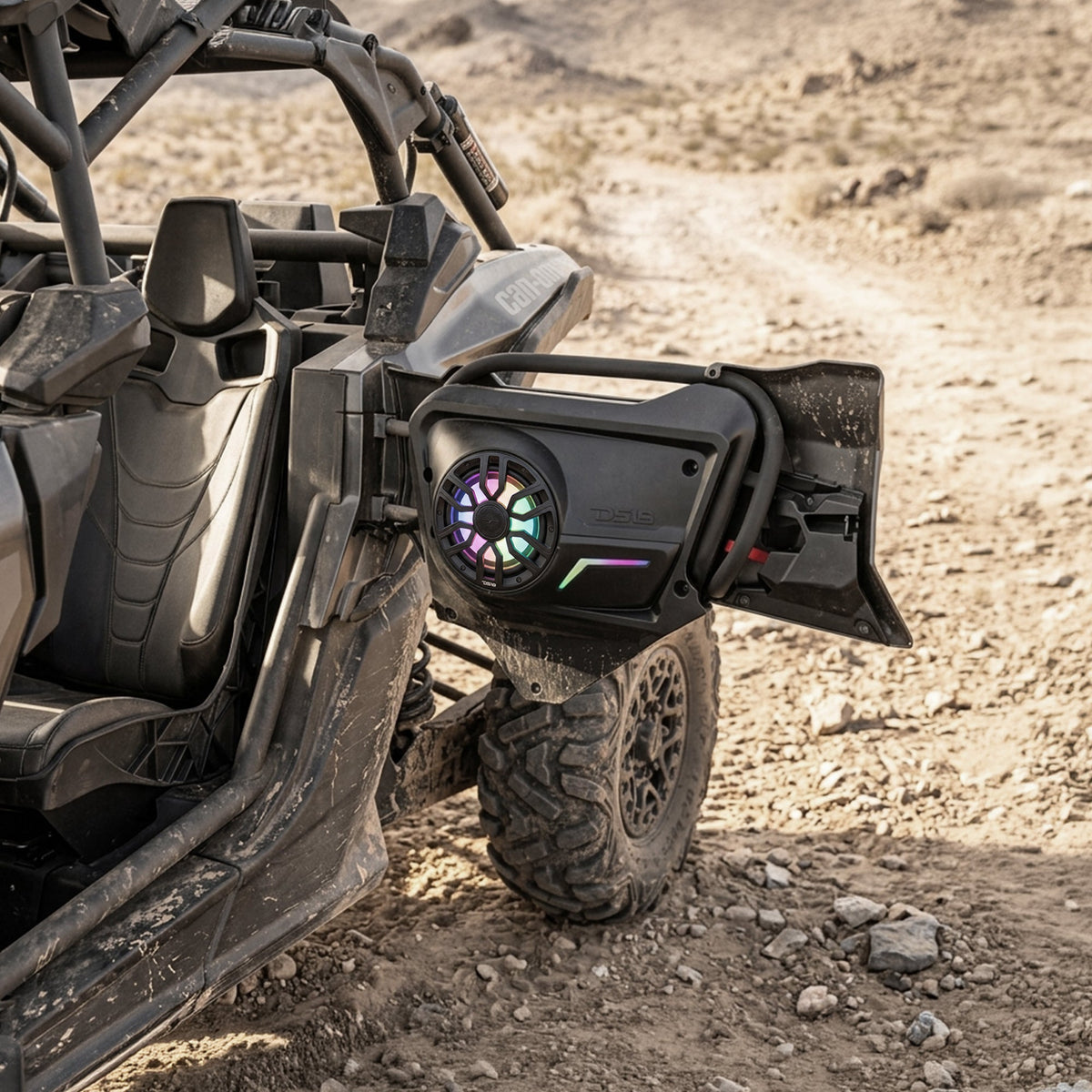 Can-Am Maverick X3 (2017-Up) Rear Door Speaker Panels with Digital LED Badge - Sold by Audio Sellerz
