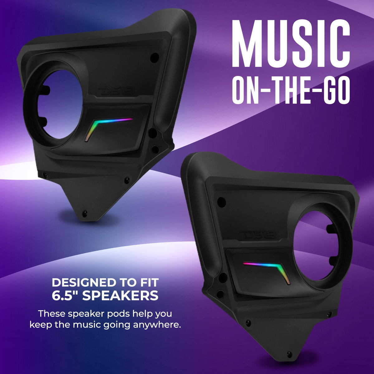 Can-Am Maverick X3 (2017-Up) Rear Door Speaker Panels with Digital LED Badge - Sold by Audio Sellerz