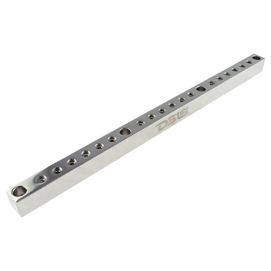 Chrome Plated Distribution Bar Block 3x 1/0-GA and 15 x 2/0-GA Direct Bolt Down Type 19" Long.