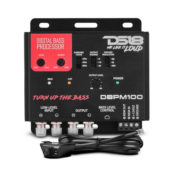 Digital Bass Processor 2-Channel Pre-Amp Input / Output.