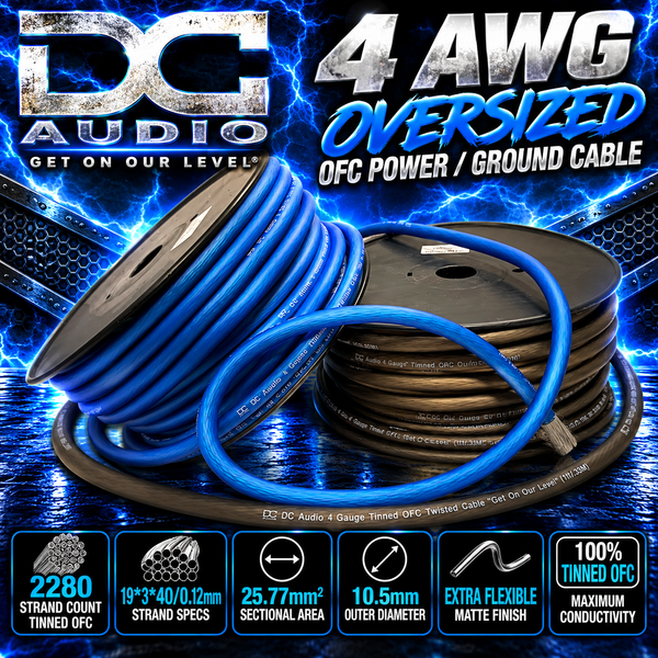 DC Audio 4 AWG Tinned OFC  Power / Ground Cable