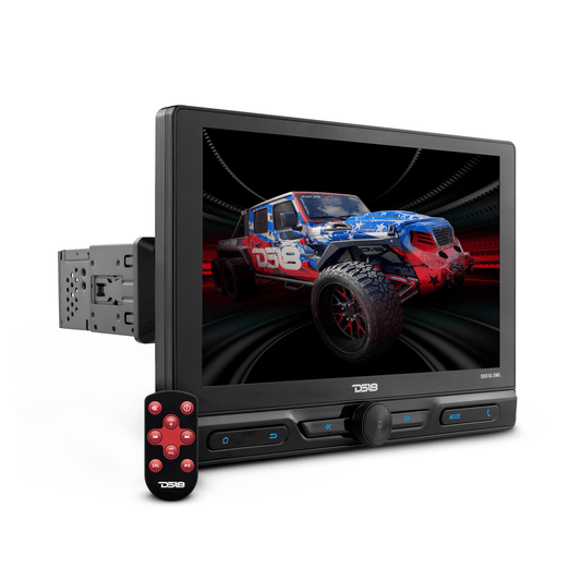 10.5" Floating Adjustable Modular Touchscreen Mechless Single-DIN Head Unit with Bluetooth, Mirror Link and USB.