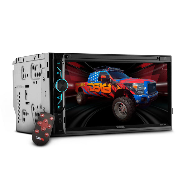 6.9" Touchscreen Double-DIN Headunit with DVD, Bluetooth, USB and Mirror Link.