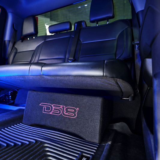 DFPU Under Seat 10” Shallow Subwoofer Enclosure | Sealed, Loaded, 600W RMS @ 2 Ohm.
