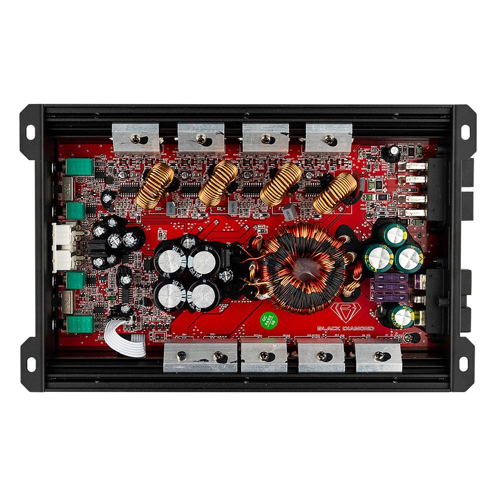 Black Diamond Class D 4-Channel Full Range Amplifier | 200W RMS X 4 at 4-Ohm.