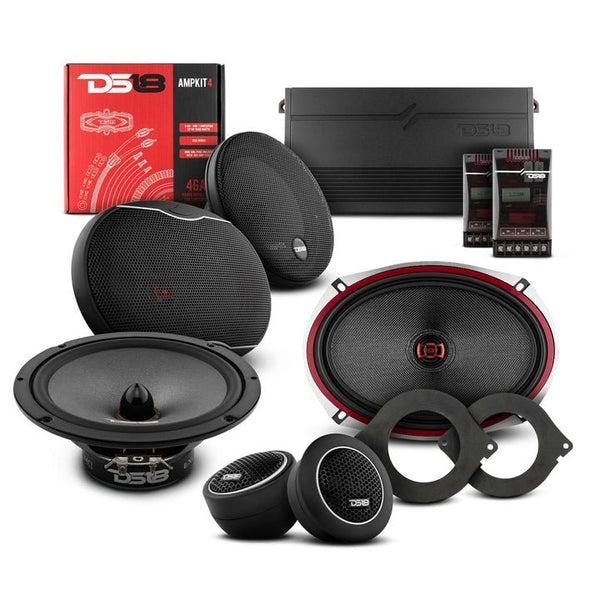 DS18 2012-2021 RAM 3500 Crew and Quad Cab Front and Back Doors Speakers Best Upgrade/Replacement Package 1800 Watts.