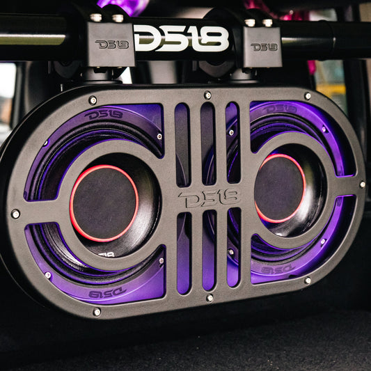 Dual 8" Marine and Powersports PRO Roll Cage Sound Bar System with Built in LED RGB Lights 500 Watts Rms ( 2 x PRO-HY8.4B Included).