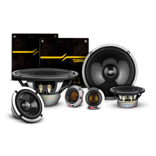 DX 6.5" 3- Way Neodymium Component Speaker System With Carbon Fiber Cone 290 Watts Rms 4-Ohm.