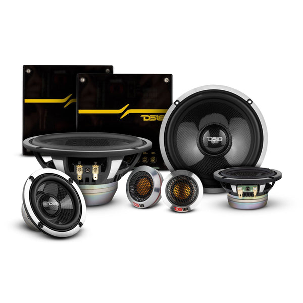 DX 6.5" 3- Way Neodymium Component Speaker System With Carbon Fiber Cone 290 Watts Rms 4-Ohm.