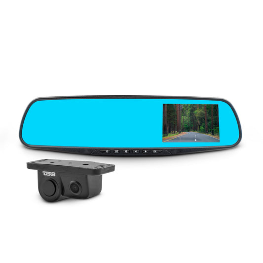 DS18 EAGLE2IN1 Rearview Mirror with 4.3" HD LCD Display Built-In 1080P Dash Cam Recorder, Reverse Camera with Parking Sensor.