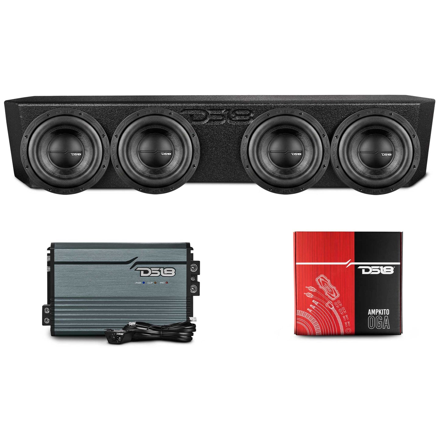 2018-2026 Jeep Gladiator Quadruple 8” Ported Subwoofer Under Seat Enclosure with Amplifier.