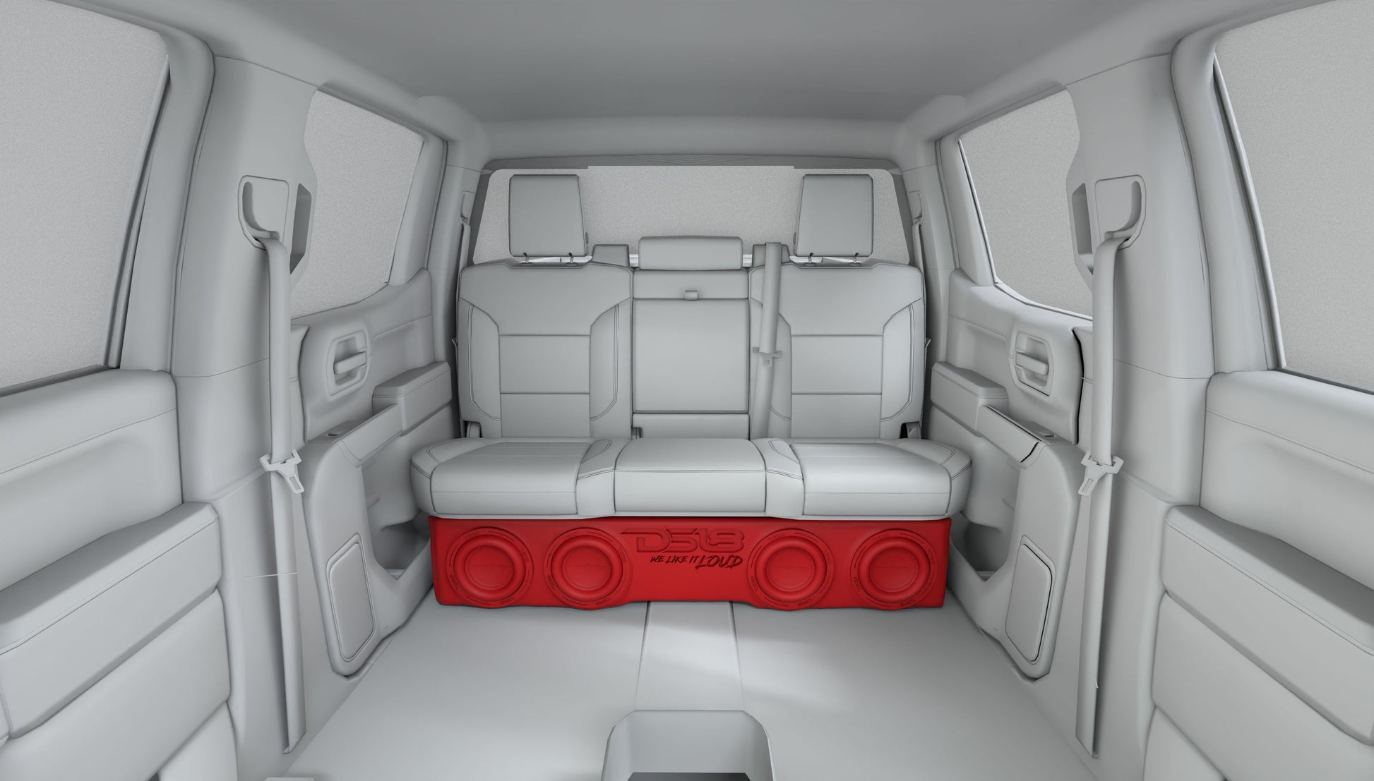 Loaded 4 x 8" Subwoofer Enclosure for Chevy/GMC Crew Cabs - EBM-FFPUFCG-4X8.LDPKG - product image 6 - AudioSellerz