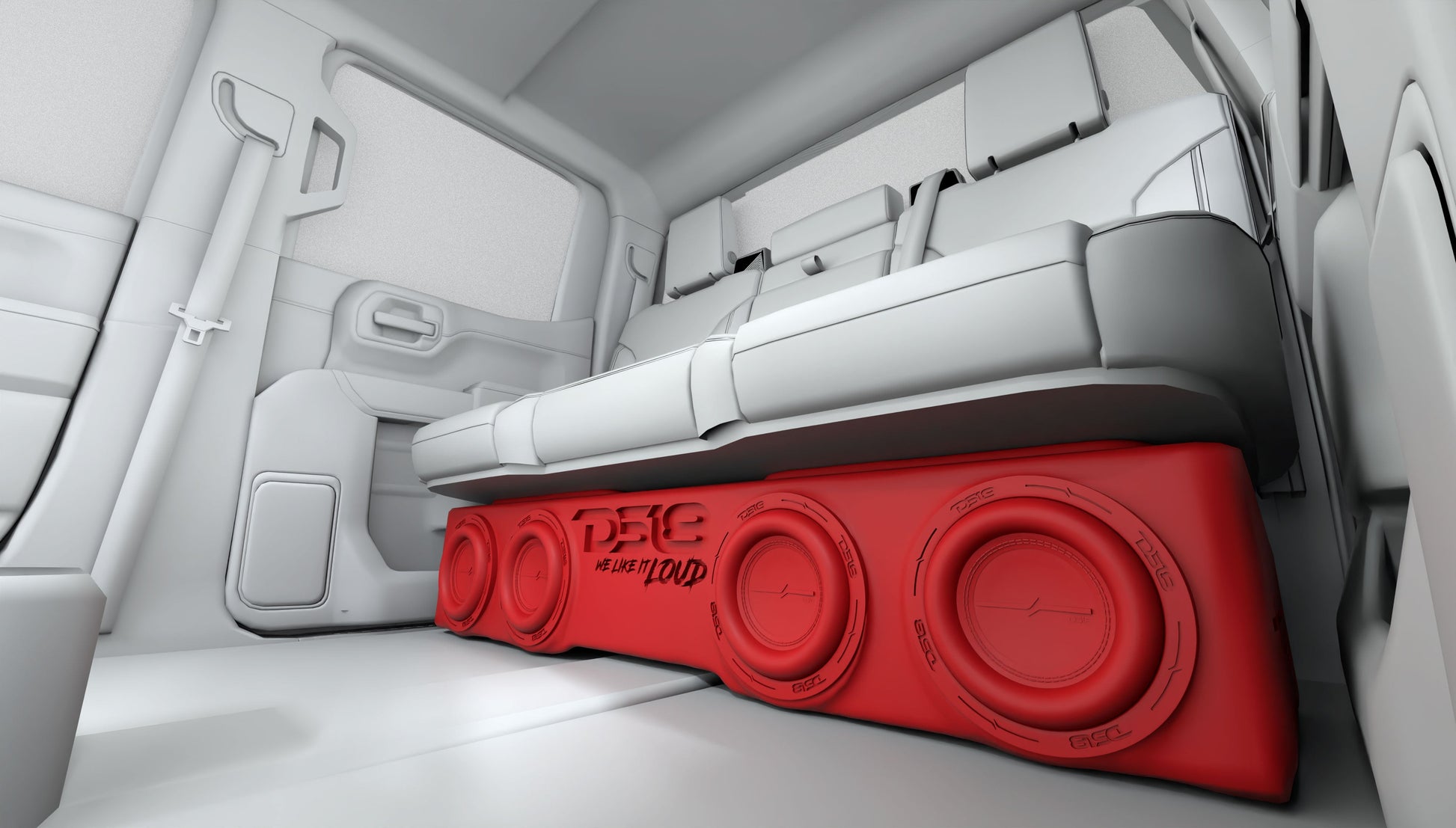 Loaded 4 x 8" Subwoofer Enclosure for Chevy/GMC Crew Cabs - EBM-FFPUFCG-4X8.LDPKG - product image 8 - AudioSellerz