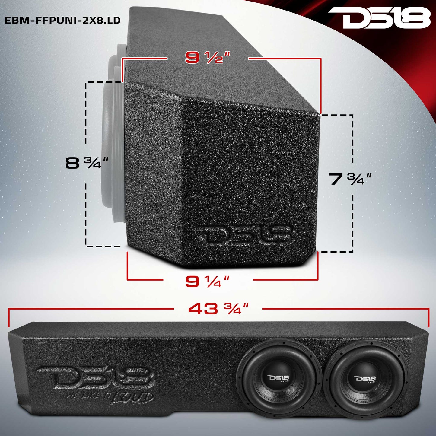 Universal Dual 8” Ported Subwoofer Enclosure.