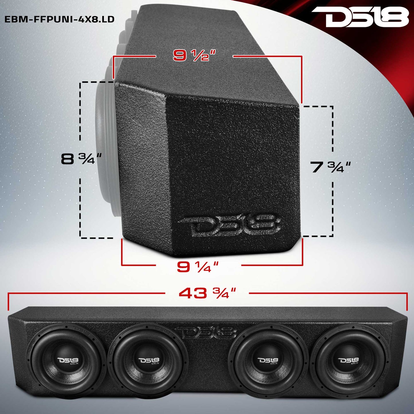 Universal Quadruple 8" Ported Subwoofer Enclosure.