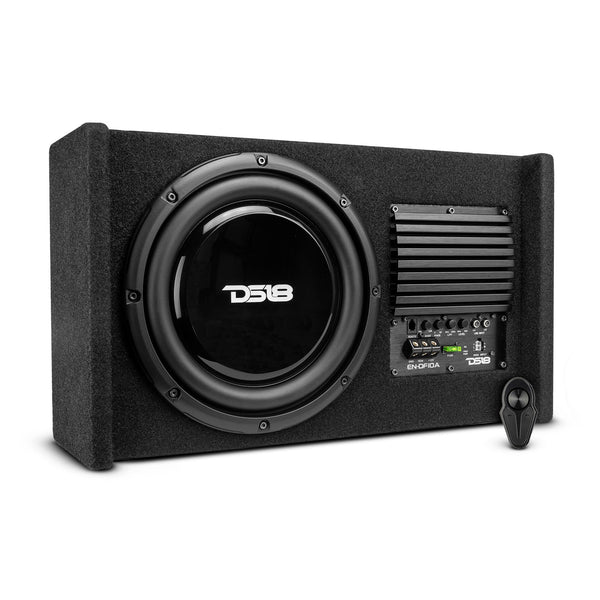 10" Loaded Amplified Shallow Down Fire Subwoofer Enclosure 250 Watts Rms.