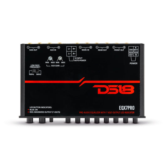 High Volt 7-Band Equalizer with High Level Input, Auto Turn On And High Volt LED Indicator.