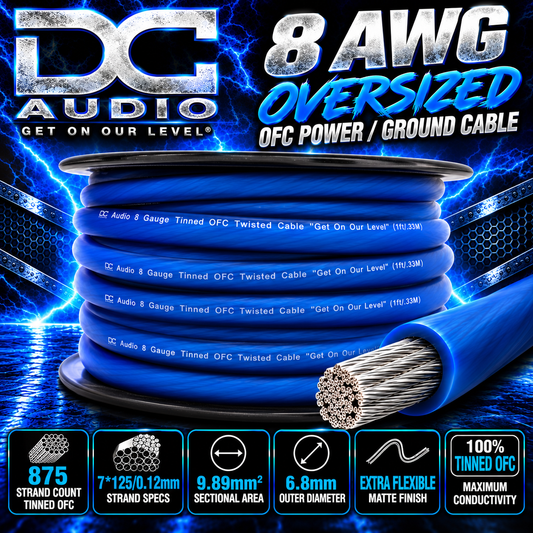 DC Audio 8 AWG Tinned OFC  Power / Ground Cable
