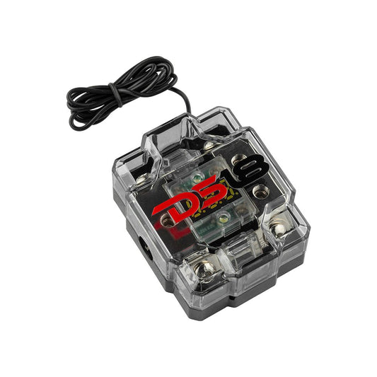 DS18 FDG1224AFS-80A ANL Fuse Holder and Distribution Block 0GA In - 2x4GA Out with Voltmeter.