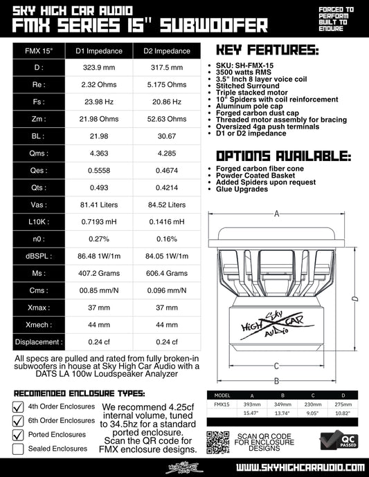 FMX Series 15" Subwoofer
