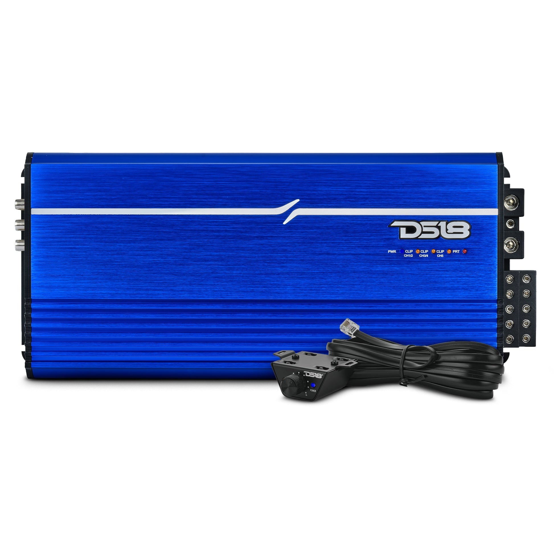 FRP Compact Full-Range Class D 5-Channel Amplifier – 250W x 4 + 1,200W Subwoofer Output.