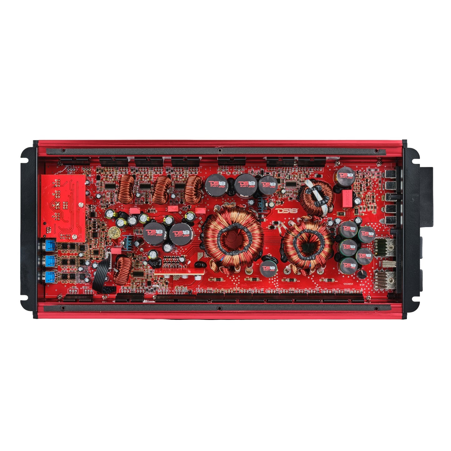 FRP Compact Full-Range Class D 5-Channel Amplifier – 250W x 4 + 1,200W Subwoofer Output.