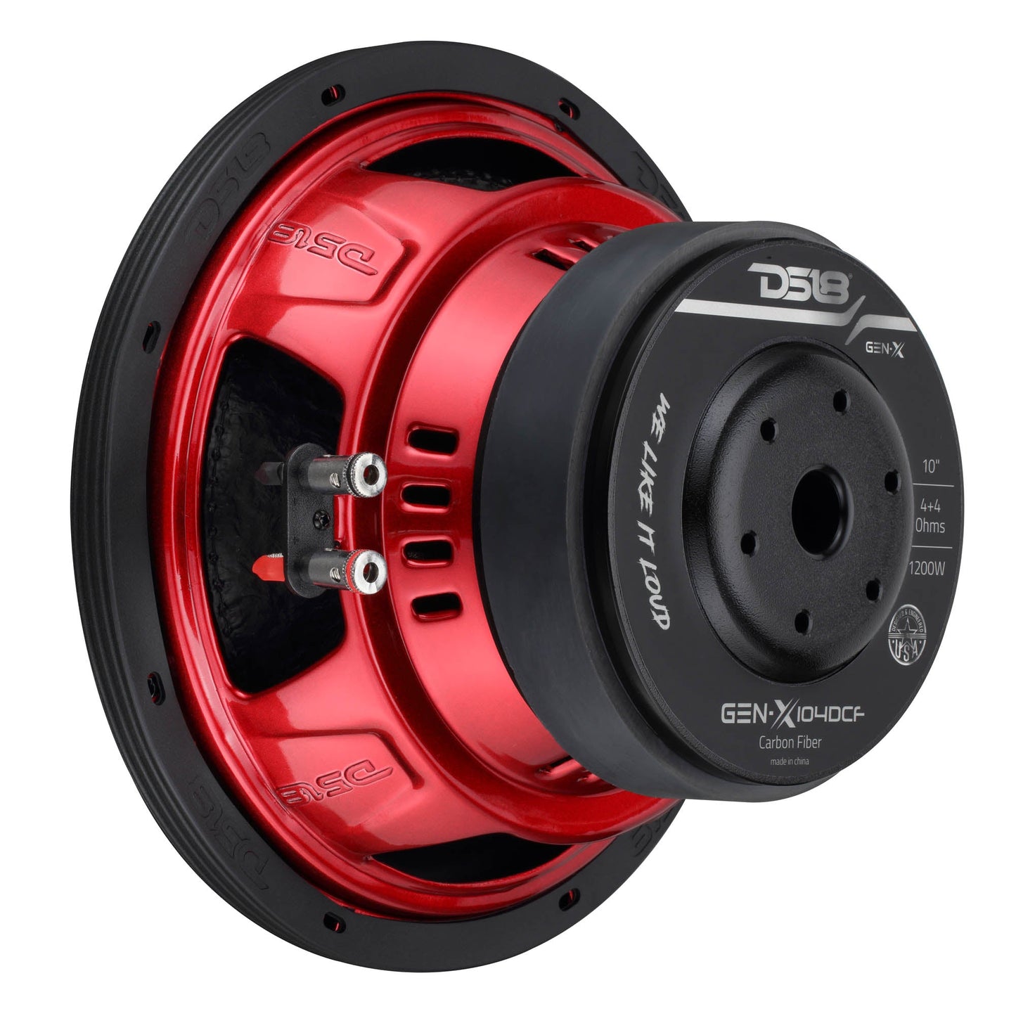 GEN-X 10" Subwoofer with Carbon Fiber Dust Cap | 600W RMS Dual 4-Ohm Voice Coils.