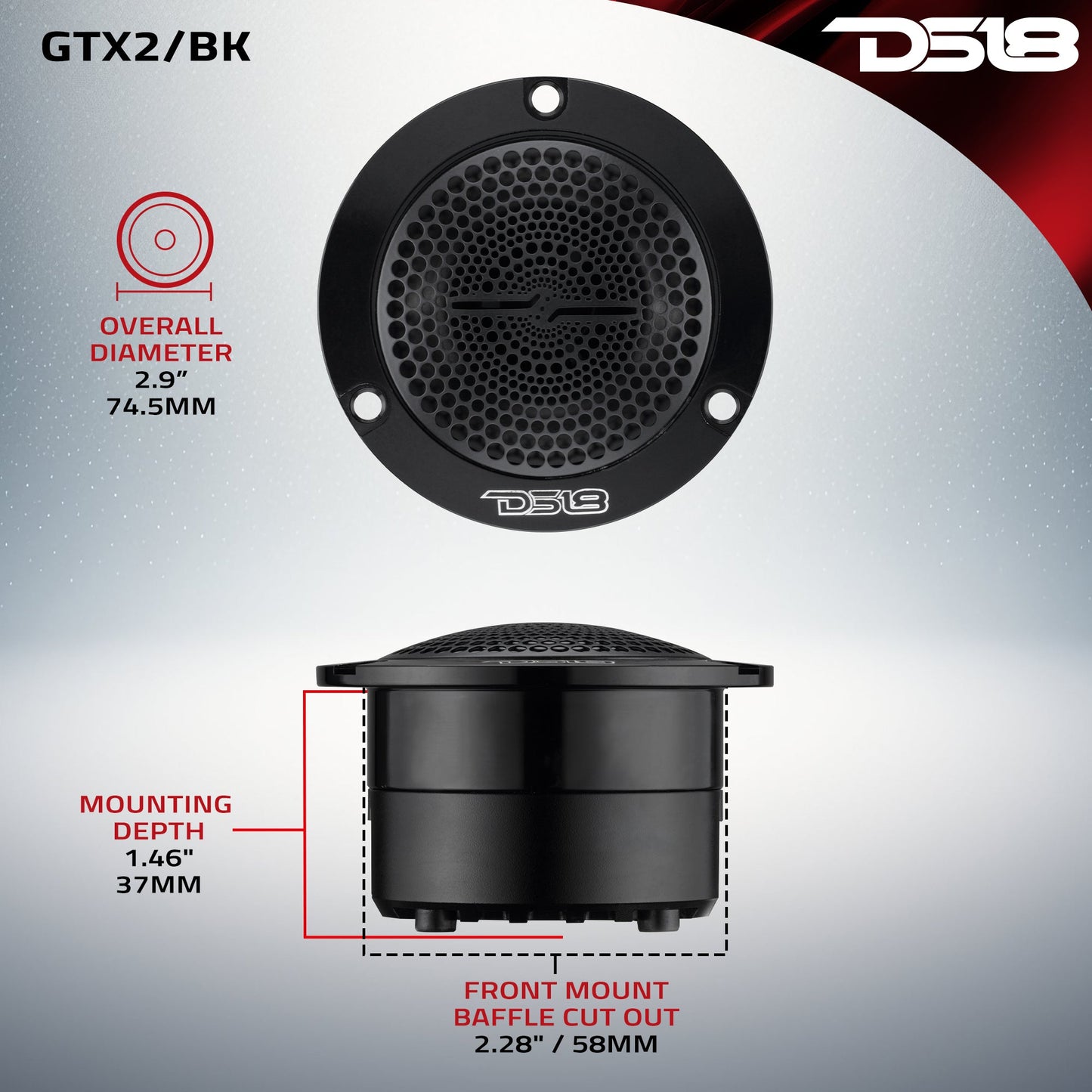 3” Super Bullet Tweeter with 1” Titanium Voice Coil and Neodymium Magnet | 120W RMS 4-Ohm.