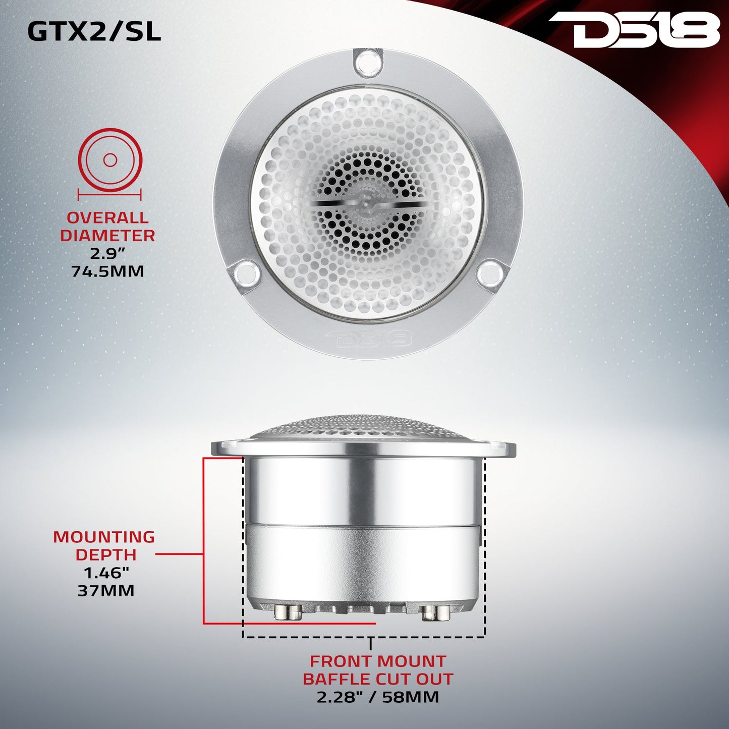 3” Super Bullet Tweeter with 1” Titanium Voice Coil and Neodymium Magnet | 120W RMS 4-Ohm.