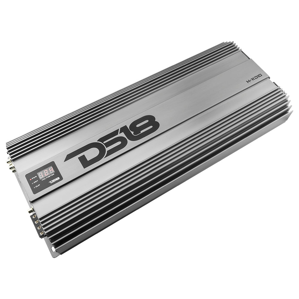 HOOLIGAN KO Silver 1-Channel Amplifier with Voltmeter 10000 Watts Rms @ 1-Ohm Made In Korea