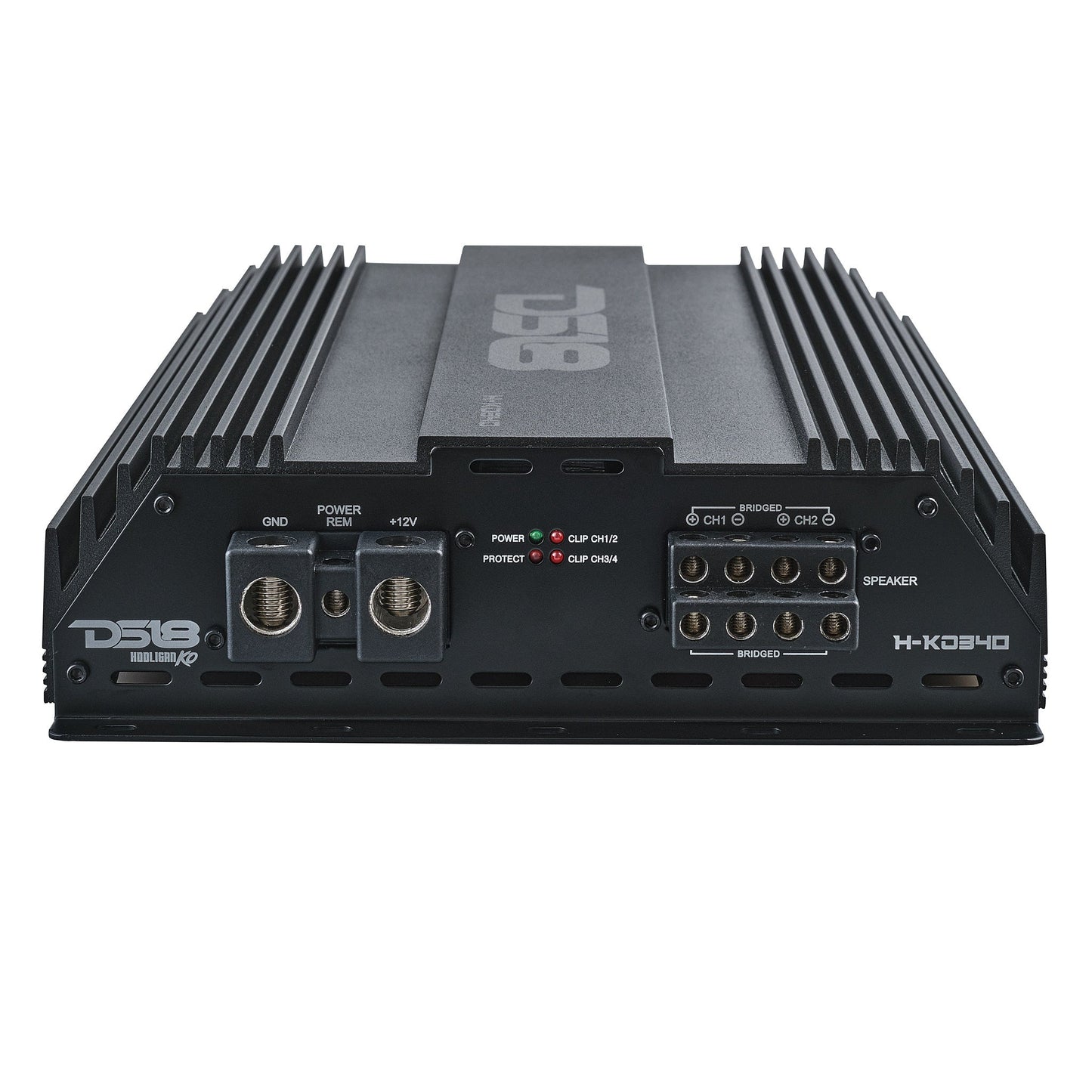 HOOLIGAN KO Full Range Class D 4-Channel Amplifier 4 x 300 Watts Rms @ 4-Ohm Made In Korea.