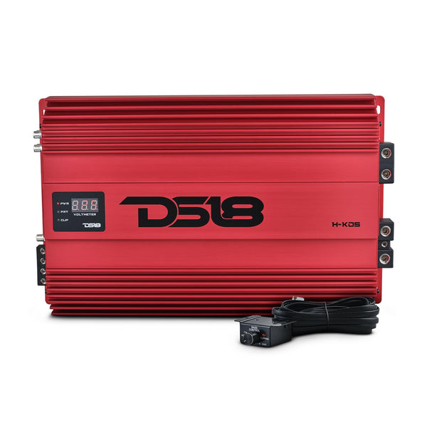 HOOLIGAN KO 1-Channel Amplifier with Voltmeter 5000 Watts Rms @ 1-Ohm - In Korea Red - Ref F058D8 - image 1 - AudioSellerz