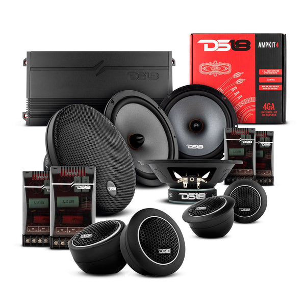 DS18 2006-2020 Honda Civic Front and Back Doors Sedan Speaker Best Upgrade/Replacement Package 1800 Watts.