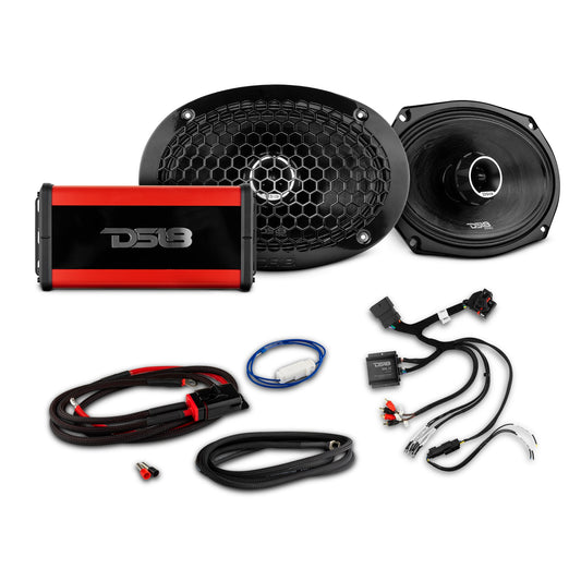 2014-Up Harley-Davidson Street Glide or Road Glide Rear Upgrade Package - 2x PRO Mid-Range w/ Twetter| 1x Marine Amplifier.