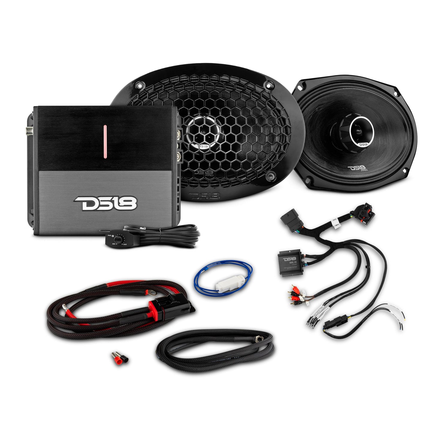 2014-Up Harley-Davidson Street Glide or Road Glide Rear Upgrade Package - 2x PRO Mid-Range w/ Twetter | 1x Amplifier.