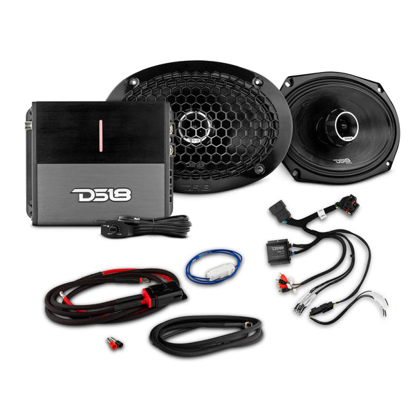 2014-Up Harley-Davidson Street Glide or Road Glide Rear Upgrade Package - 2x PRO Mid-Range w/ Twetter | 1x Amplifier.