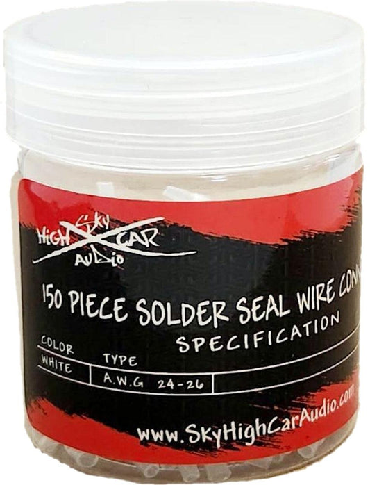 Sky High Car Audio Solder Seal Wire Connectors – White AWG 24–26 (150 Pieces) - Audio Sellerz