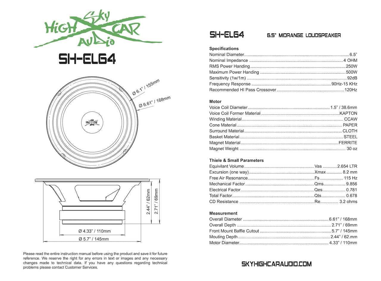 Sky High Car Audio SH-EL64 6.5 Midrange Speaker - 500 Watts 4 ohm (Single) - Audio Sellerz