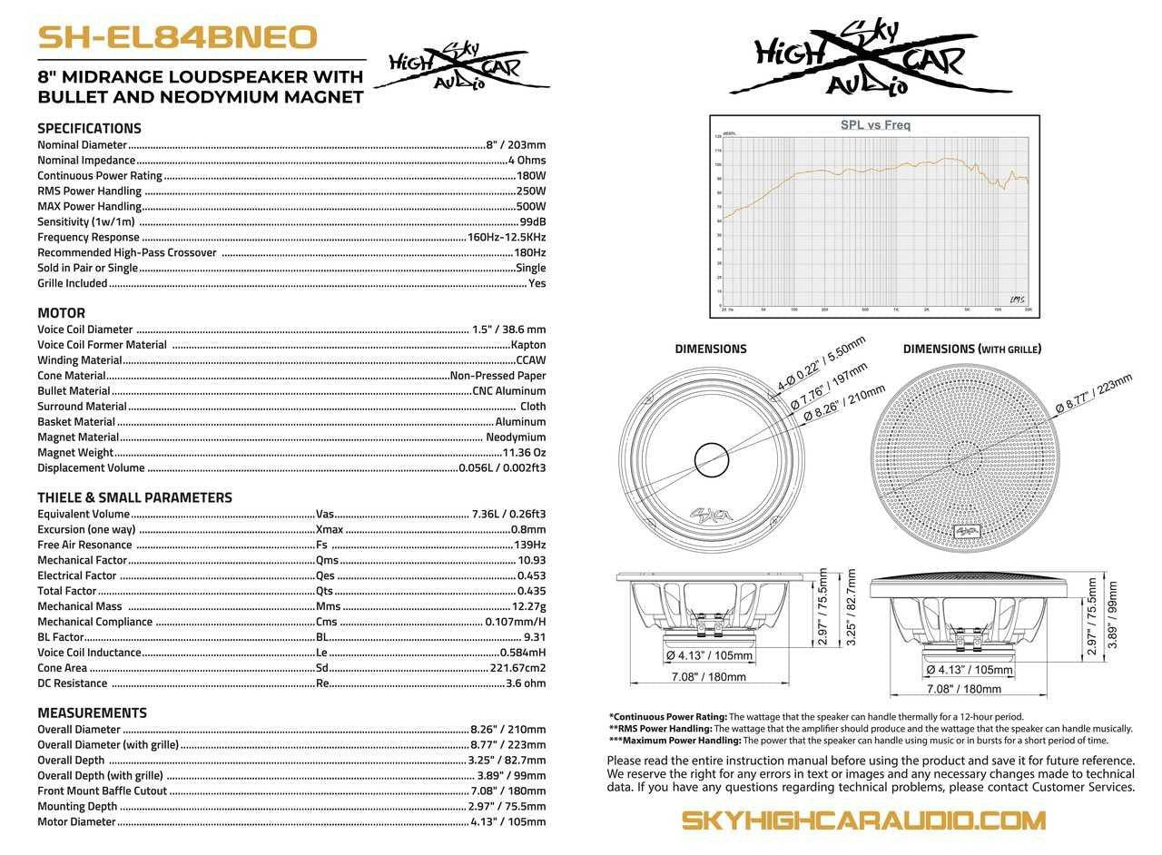 Sky High Car Audio SH-EL84BNEO 8" Neodymium Bullet Midrange Speaker - Audio Sellerz