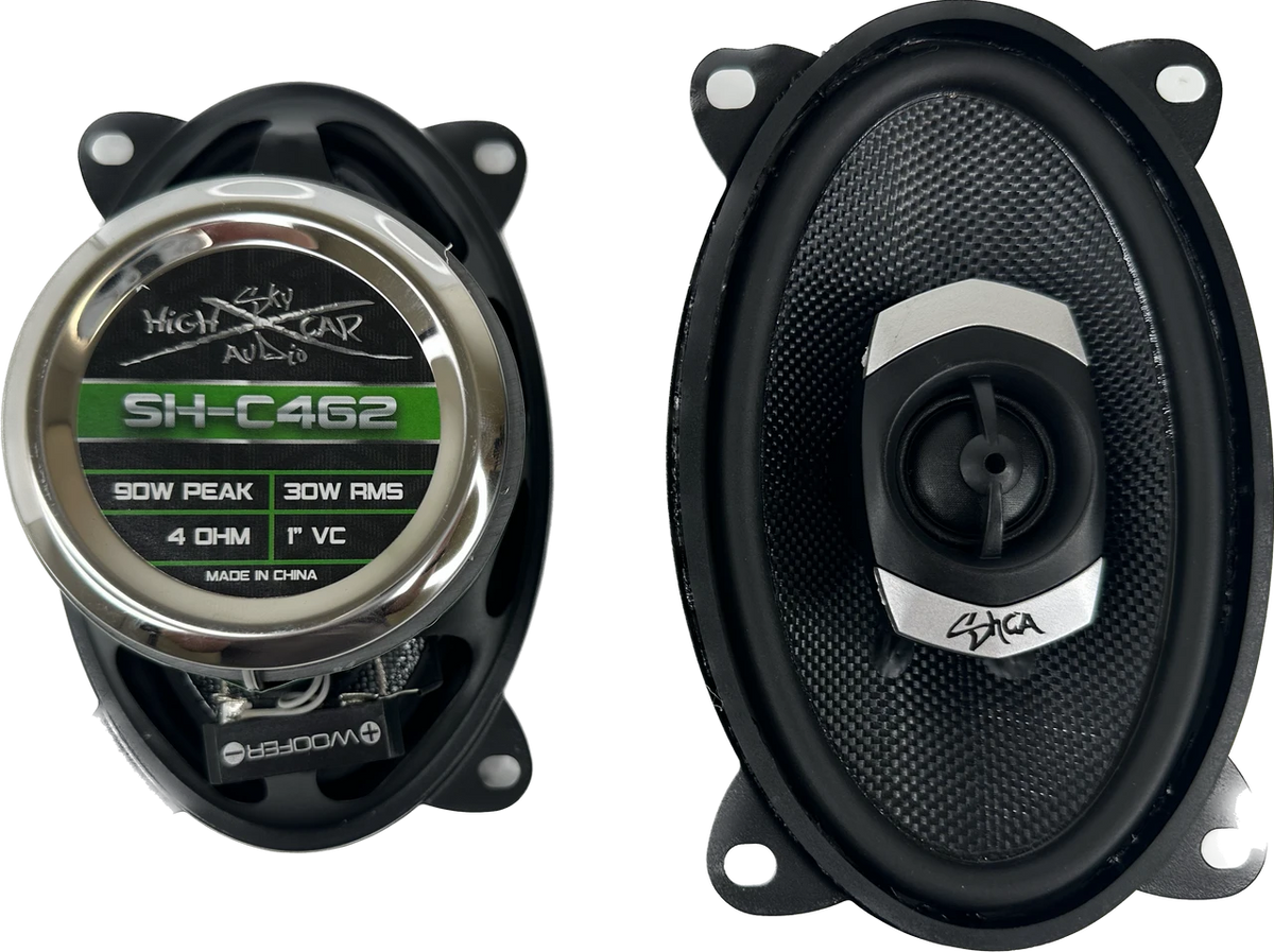 SHCA - C462 4x6" 2-way Coaxial Speakers (Pair) With Glass Fiber Cone and Pivoting Tweeter - Audio Sellerz