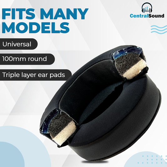 CentralSound Cooling Gel + Memory Foam Premium Replacement Ear Pad Cushions Universal Round - product image 2 - Audio Sellerz