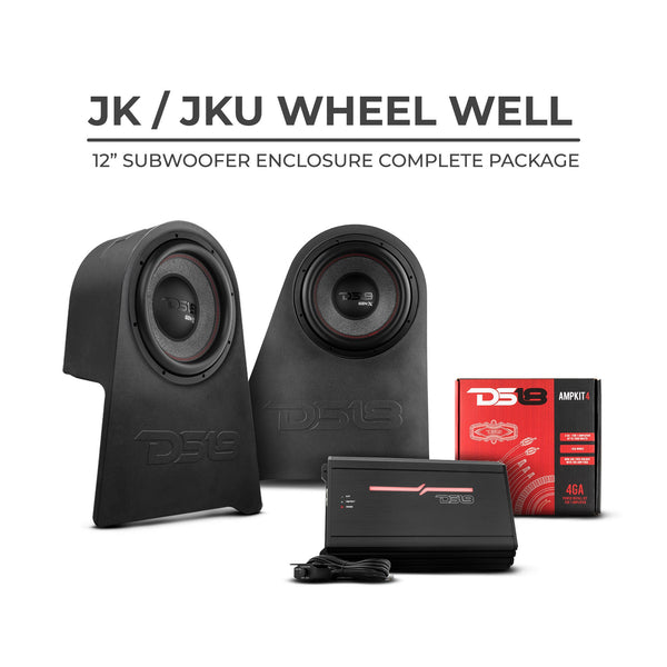 DS18 JK/JKU Wheel Well Subwoofer Enclosure Exclusive loaded Package.