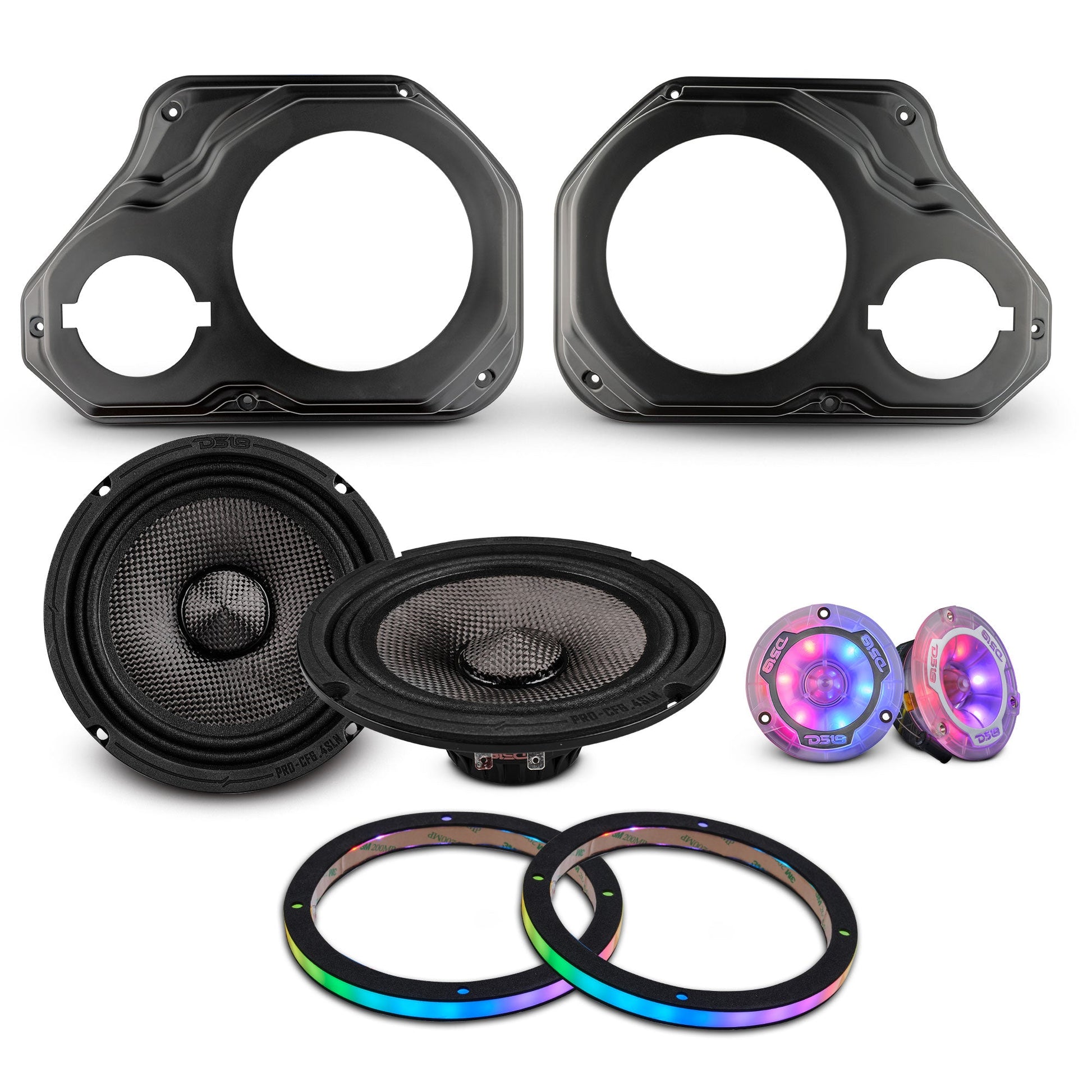 Jeep JL/JLU/JT Front Door Speaker Panels Package - Short Armrest.