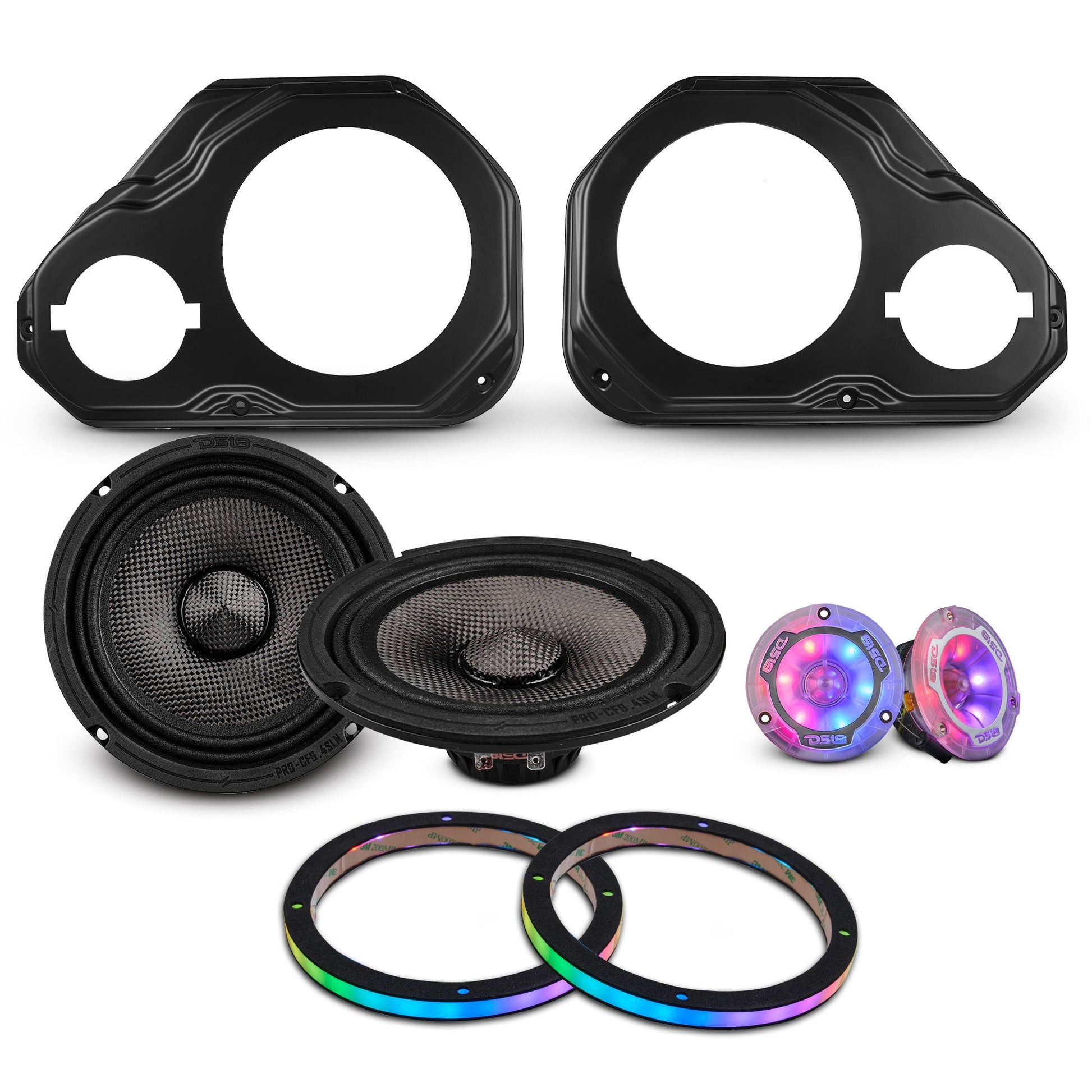 Jeep JL/JLU/JT Front Door Speaker Panels Package - Long Armrest.